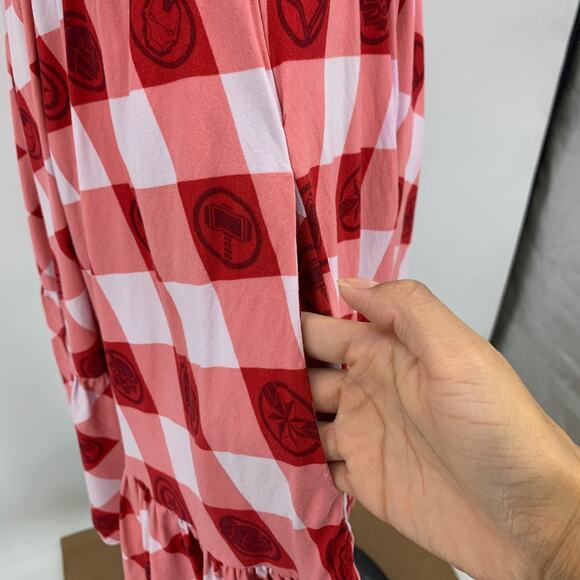 Her Universe Dress Womens S Small Marvel Avengers Icons Gingham Tiered Mini - Picture 5 of 15